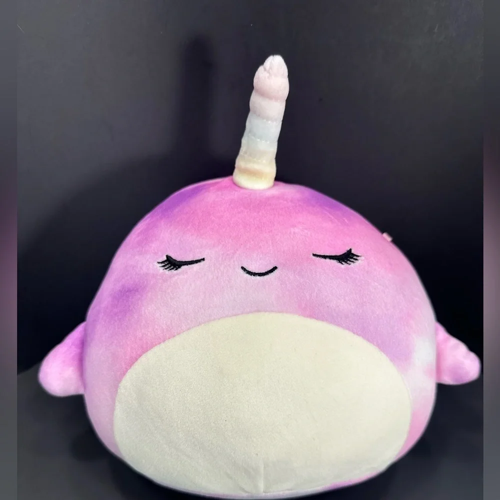Squishmallow size 7” Pink Narwhal Plush Toy pre Owned Exellent condition